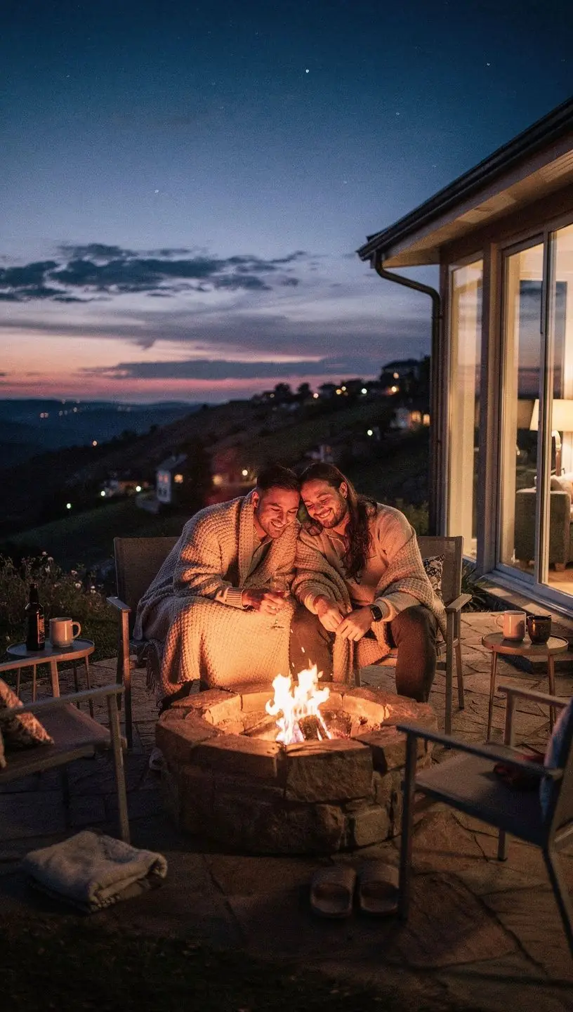 Уютная гостиная с большими окнами, наполняющими пространство светом.