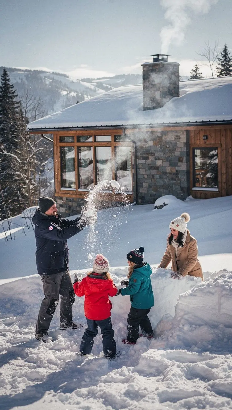 Склон с ухоженным ландшафтом и зелеными насаждениями вокруг дома.