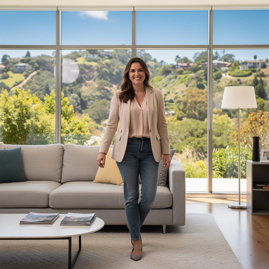 Спальня с панорамными окнами и видом на закат